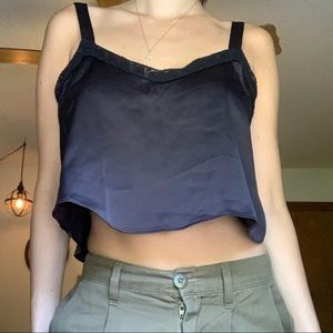 Urban outfitters dainty black silk tank